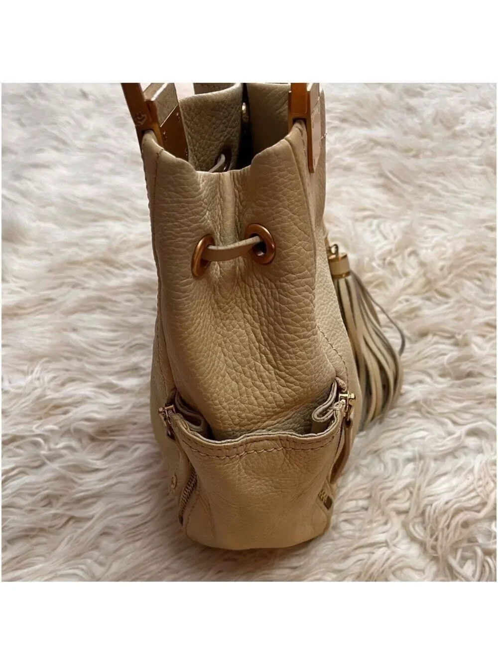 Pelle Studio Women’s Winter White Fandango Leather Handbag